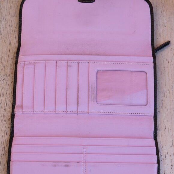 COACH Wallet Brown Logo Soho Buckle Tri-Fold with Checkbook Cover - Picture 10 of 16